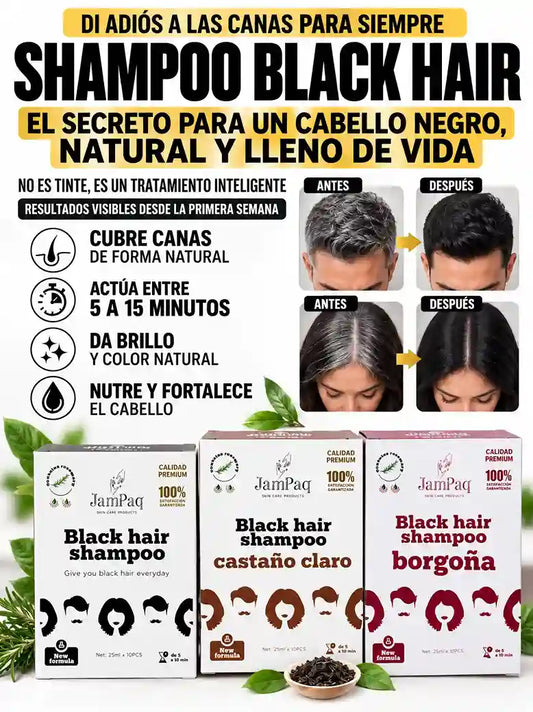 SHAMPOO BLACK HAIR PREMIUM NEGRO Y CASTAÑO